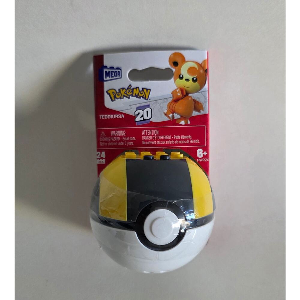 MEGA Pokémon Teddiursa Poké Ball Building Set – 24 Pieces – New